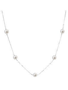 EVOLUTION GROUP Perlový náhrdelník z pravých říčních perel bílý 22015.1