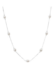 EVOLUTION GROUP Perlový náhrdelník z pravých říčních perel bílý 22016.1