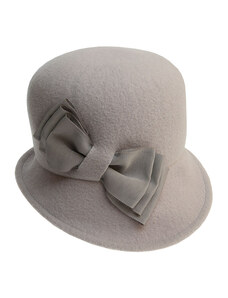 Dámský pletený plstěný klobouk s mašlí TONAK / Vlna