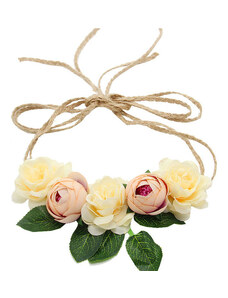 Svatební čelenka s květinami Rustic