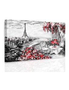 Malvis Obraz Paříž malovaná Red