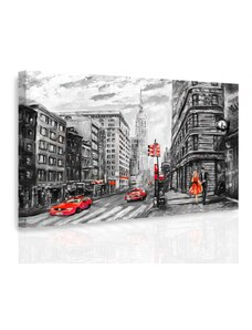 Malvis Obraz New York malovaný Red