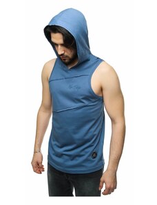 Madmext Indigo Hooded Sleeveless T-Shirt 2538