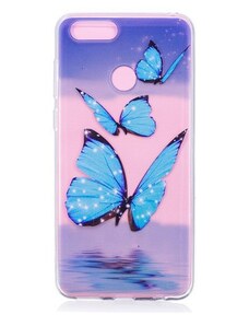 Pouzdro MFashion Honor 7X - modré - Motýli