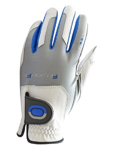 GolfTech Pánská golfová rukavice ZOOM bílá-stříbrná-modrá