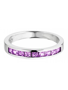 Stříbrný prsten Créativité s kubickou zirkonií Preciosa, fialový, jednostranný