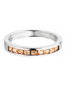 Stříbrný prsten Créativité s kubickou zirkonií Preciosa, oranžový, jednostranný