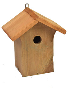 Dřevěná budka pro ptáky, hnědá - 21 x 12 cm