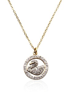 BM Jewellery Dámský řetízek s labutí - gold z chirurgické oceli S449100