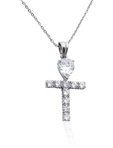 BM Jewellery Dámský přívěsek zirkonový křížek z chirurgické oceli S455090