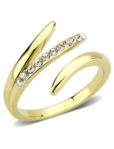 US Ocelový, pozlacený dámský prsten s krystaly Swarovski Ocel 316 - Camilla