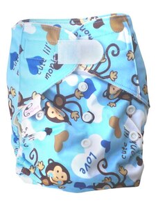 Sweet monkey Bambusové plenkové kalhotky opice (modrá)