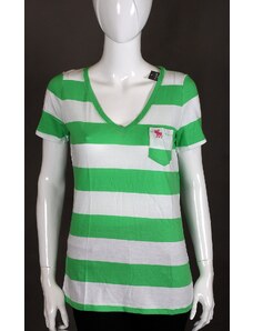 Abercrombie & Fitch dámské tričko pruhované green/white