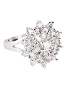 A-diamond.eu jewels Prstýnek stříbrný třpytivá květina