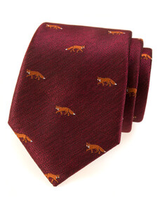 Avantgard Bordó kravata se vzorem - liška