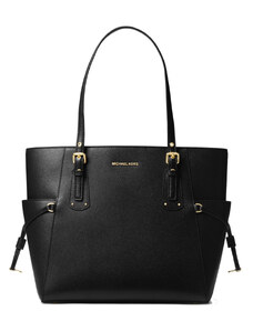 Michael Kors Voyager Crossgrain Leather Tote Black