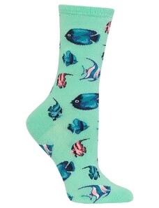 HOT SOX ponožky Tropical fish mint DÁMSKÉ