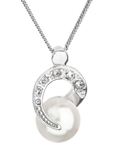 EVOLUTION GROUP Stříbrný náhrdelník s perlou Swarovski bílý kulatý 32048.1