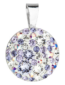 EVOLUTION GROUP Stříbrný přívěsek s krystaly Swarovski fialový kulatý 34225.3 violet