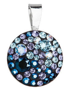 EVOLUTION GROUP Stříbrný přívěsek s krystaly Swarovski modrý kulatý 34225.3 blue style