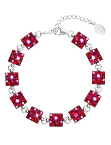 EVOLUTION GROUP Stříbrný náramek se Swarovski krystaly červený 33047.3 cherry