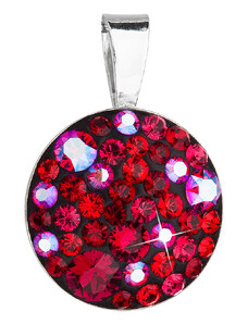 EVOLUTION GROUP Stříbrný přívěsek s krystaly Swarovski červený kulatý 34225.3 cherry