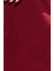 numoco Dámské šaty v bordó barvě s krajkou na rukávech model 6318810