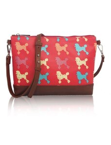 Miss LU Kabelka Small Crossbody Poodle - růžová