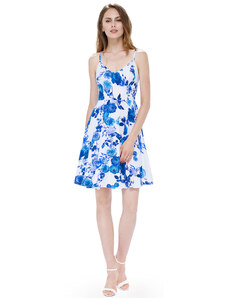 Ever Pretty krátké šaty květinové bílo modré 5532