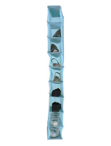 Závěsný organizér na boty a prádlo Compactor Peva 15 x 30 x 128 cm, světle modrý, 9 polic