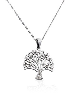 BM Jewellery Náhrdelník strom života 4 cm se zirkony z chirurgické oceli S514130