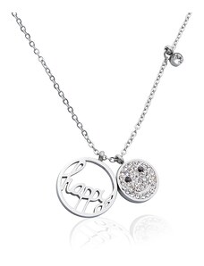 BM Jewellery Náhrdelník s přívěskem happy smile z chirurgické oceli S508095