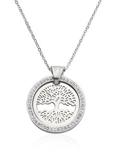 BM Jewellery Náhrdelník strom života se zirkony z chirurgické oceli S512130