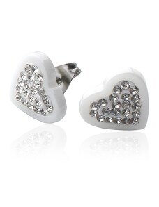 BM Jewellery Náušnice keramické srdce Valentýn S523070