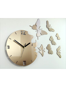 M.Clock Nástěnné hodiny motýli 30x54cm premium různé barvy