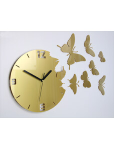 M.Clock Nástěnné hodiny motýli 30x54cm premium různé barvy