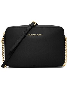 Michael Kors jet set large crossbody saffiano leather černá