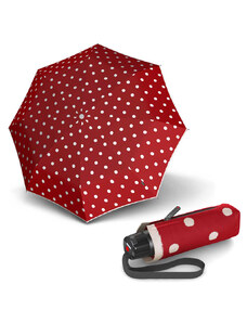 Knirps T.020 Small Manual DOT ART Red - dámský skládací mini deštník