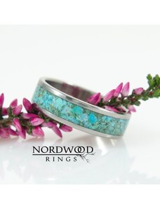 Nordwood Rings Prstýnek TITANIUM & TURQUOISE TT23