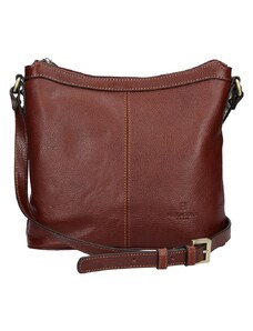 Luxusní kožené dámské crossbody Hexagona 113032 - hnědá