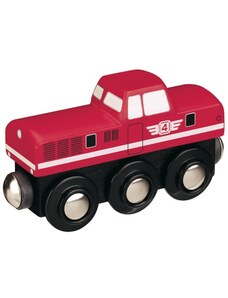 Dřevěné hračky Maxim Dieselová lokomotiva - červená - Maxim 50815