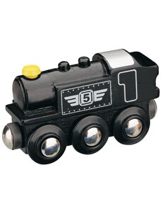 Dřevěné hračky Maxim Parní lokomotiva - černá - Maxim 50816