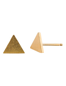Lovemusic Ocelové náušnice pecky - Trojúhelník - Gold