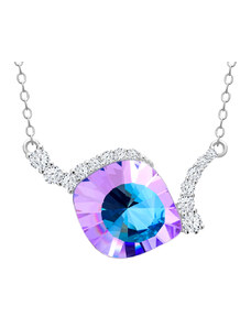 Preciosa stříbrný náhrdelník Pavo, český křišťál, kubická zirkonie, vícebarevný