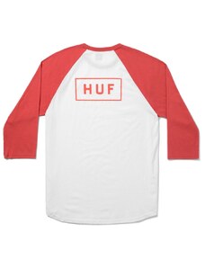 huf Pánské triko bar logo raglan white/red