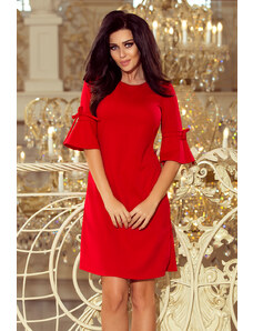 numoco Červené dámské trapézové šaty s rozšířenými rukávy model 6703289