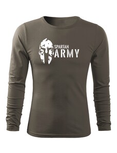 DRAGOWA Fit-T tričko s dlouhým rukávem spartan army, olivová 160g/m2