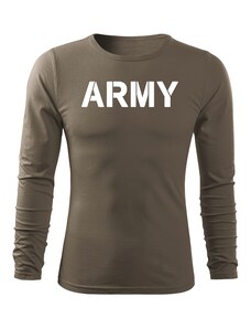 DRAGOWA Fit-T tričko s dlouhým rukávem army, olivová 160g/m2