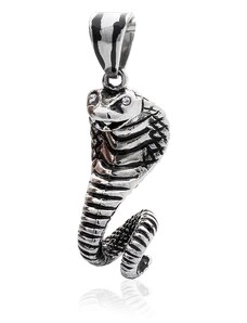 BM Jewellery Přívěsek kobra stříbrný z chirurgické oceli S578070
