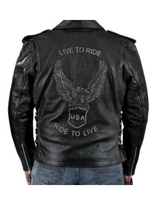 Motofanda Kožený křivák Live To Ride Eagle s vyjímatelnými CE chrániči - 3XL